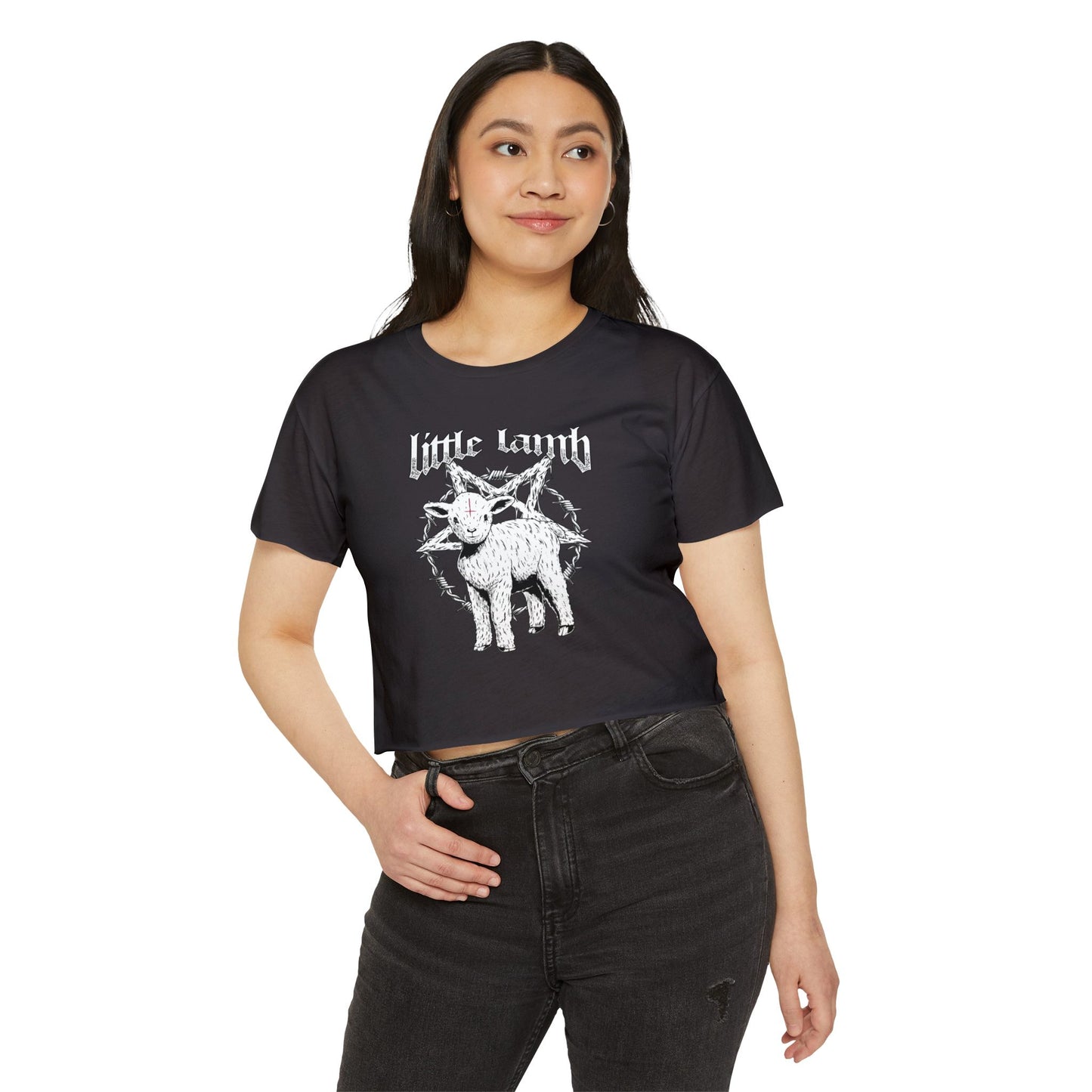 Little Lamb Cropped Tee (Front Logo Only)