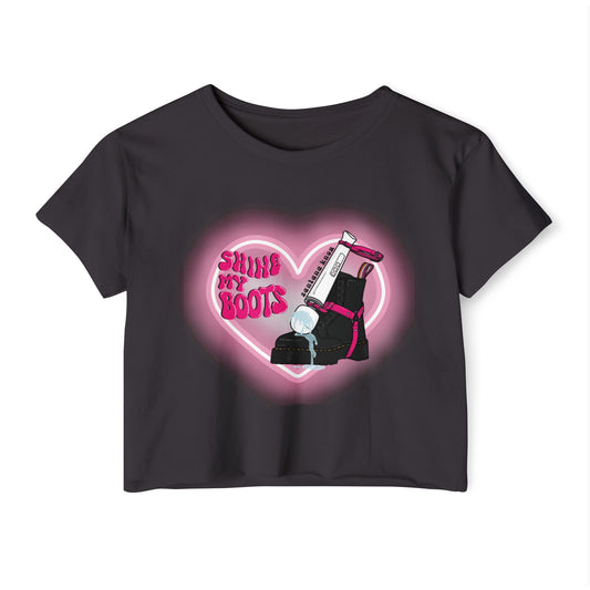 Shine My Boot Cropped Tee (Front Logo Only)