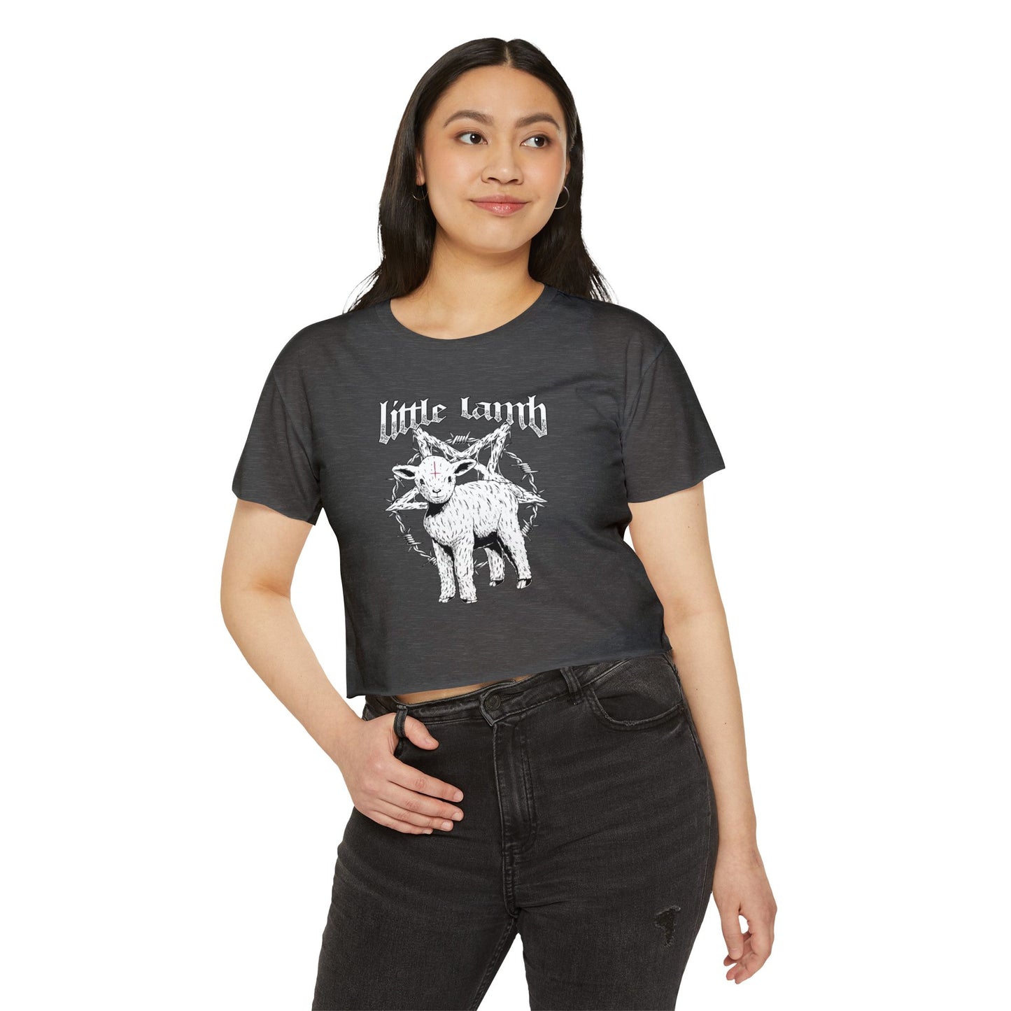 Little Lamb Cropped Tee (Front Logo Only)